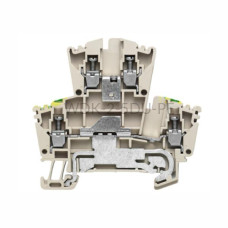 Złączka szynowa dwutorowa WDK 2.5DU-PE Weidmuller ciemnobeżowa 24A 400V 1036400000