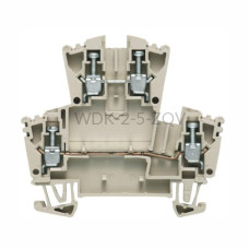 Złączka szynowa dwutorowa WDK 2.5 ZQV Weidmuller ciemnobeżowa 24A 400V 1041100000