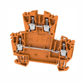 Złączka szynowa dwutorowa WDK 2.5 ZQV OR Weidmuller pomarańczowa 24A 400V 1067990000
