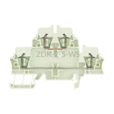 Złączka szynowa dwutorowa ZDK 2.5 WS Weidmuller biała 20A 500V 1058680000