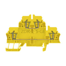 Złączka szynowa dwutorowa ZDK 2.5 GE Weidmuller żółta 20A 500V 1103830000