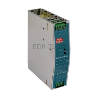 Zasilacz impulsowy na szynę 230VAC 12VDC 6,3A EDR-75-12 Mean Well